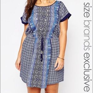 New Look Inspire Tile Print Skater Dress - US 14